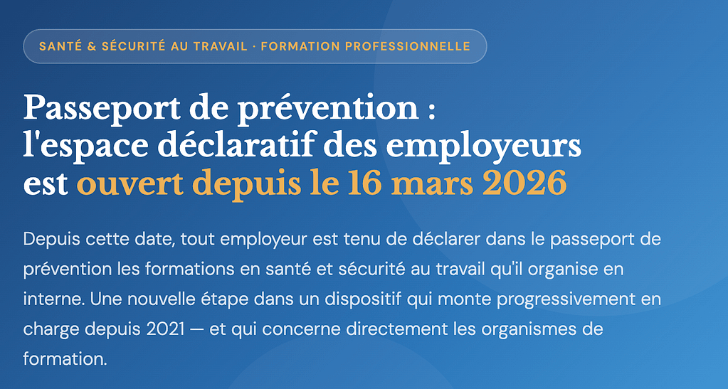 Passeport de prรฉvention espace employeurs