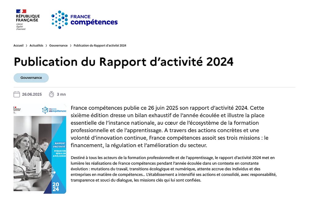 France compétences 15 milliards d’euros investis